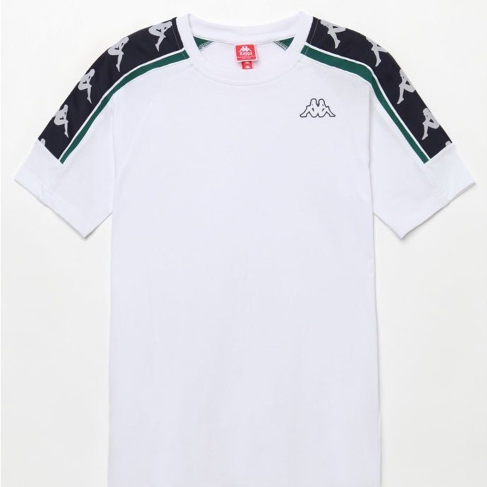 Kappa Men's White T-Shirt with Black Accents
